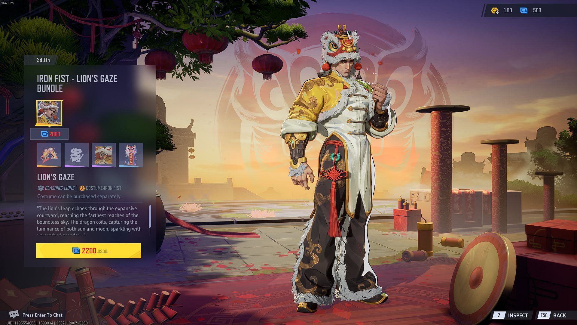 Lion&#039;s Gaze Iron Fist skin in Marvel Rivals (Image via NetEase Games)