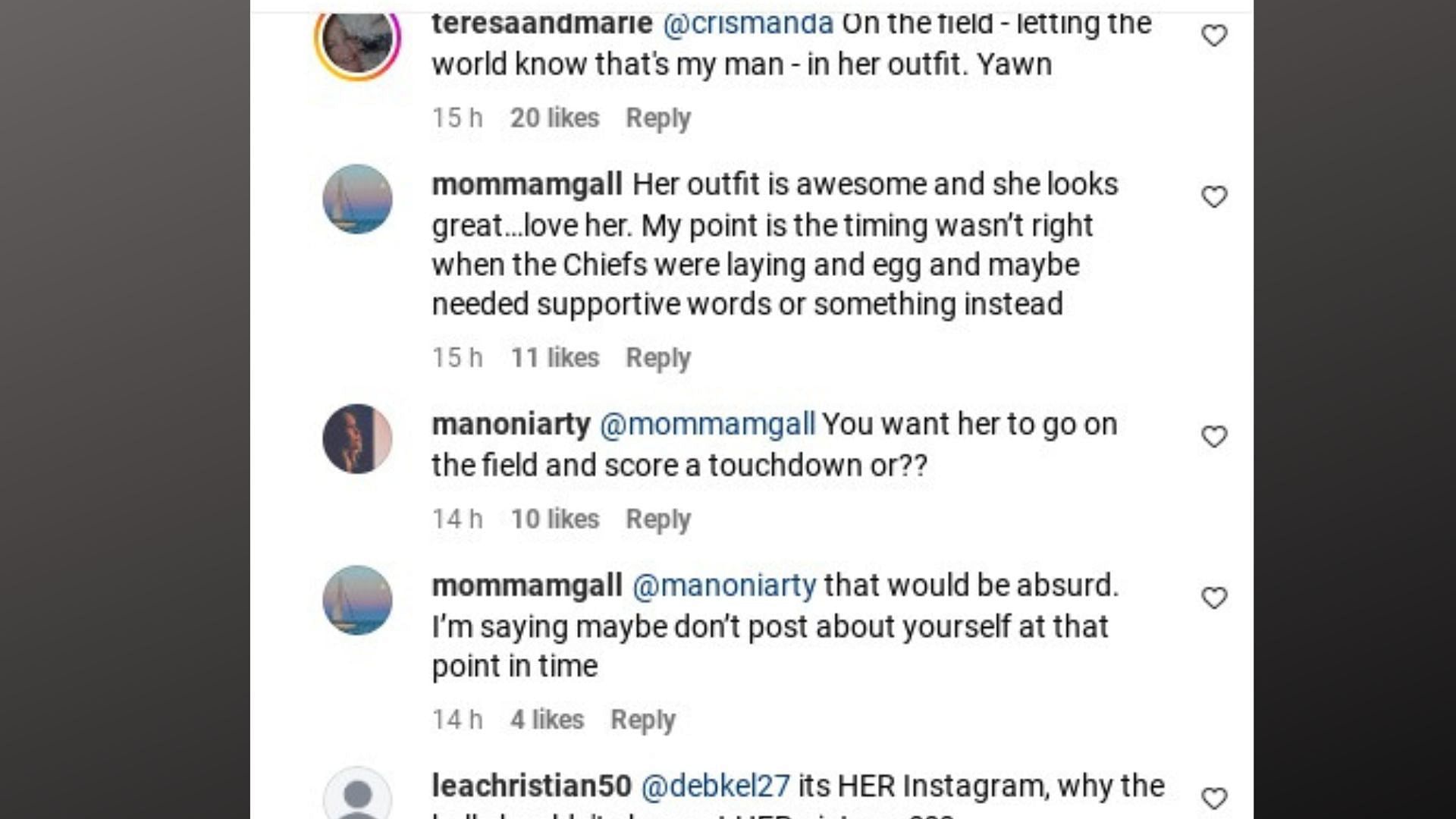 Fan Reaction to Brittany Mahomes IG POST