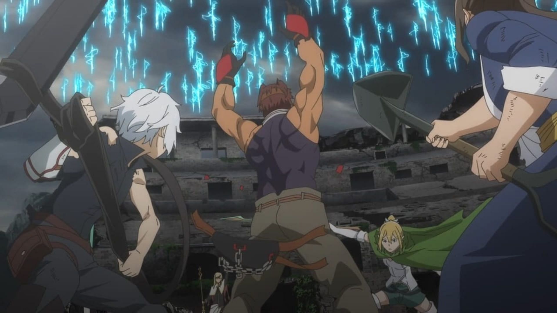 Ottar vs. Bell Cranel and others in the episode (Image via J.C.Staff)