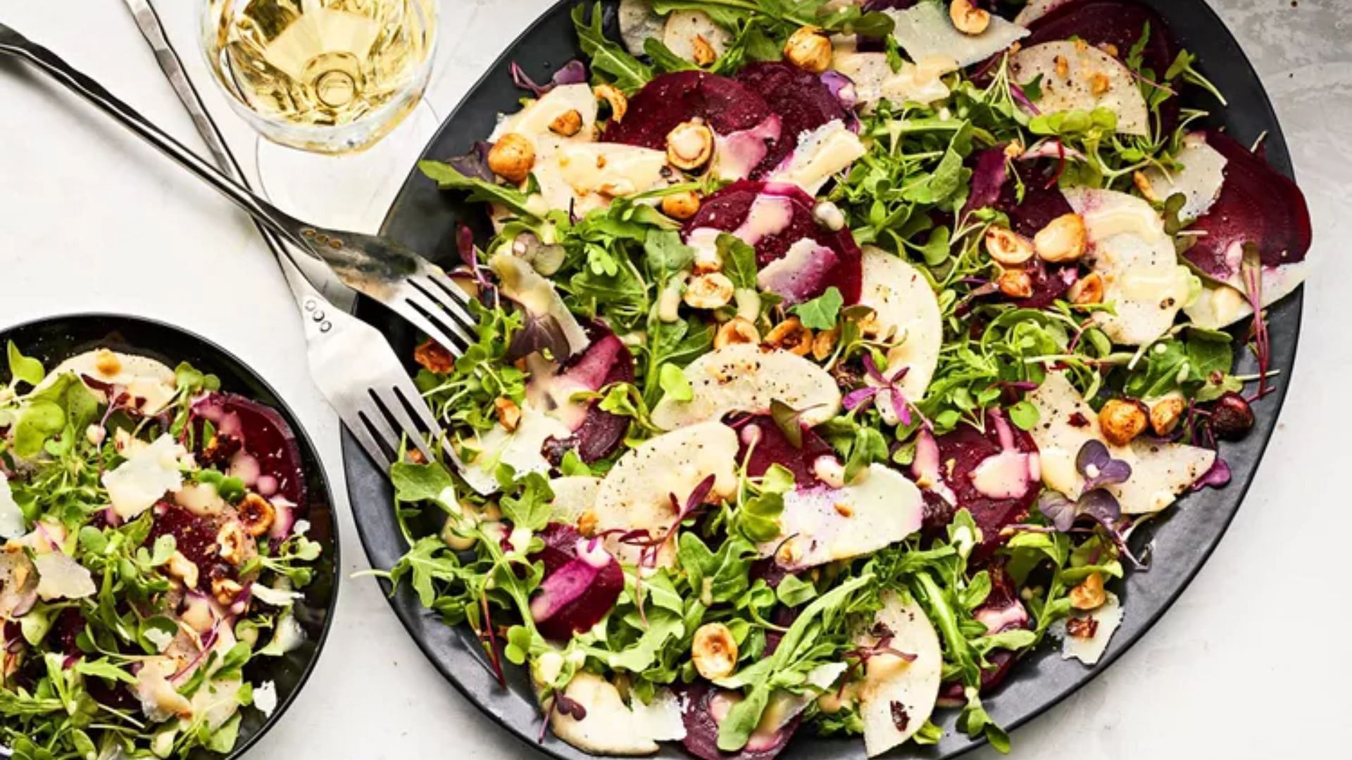 The salad is full of hearty, warming flavors (Image via Food and Wine)