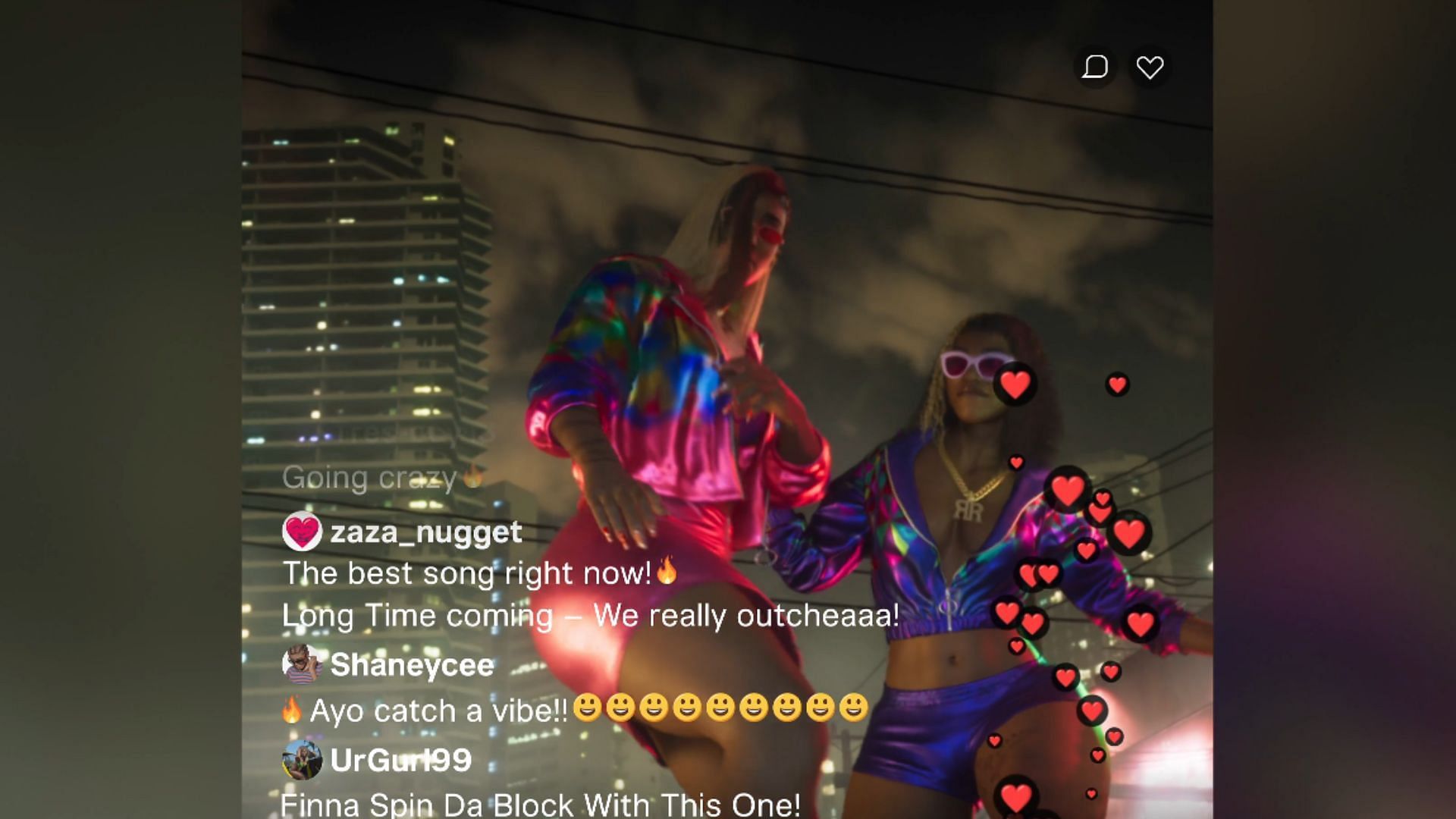 A still of a social media clip seen in the first GTA 6 trailer (Image via Rockstar Games)