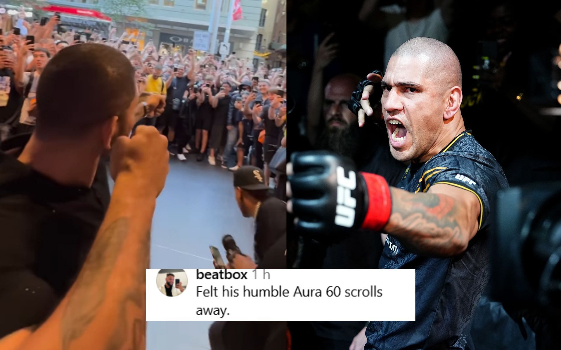 Fans react to video of Alex Pereira recreating his walkout. [Images courtesy:Getty and @alexpoatanpereira on Instagram]