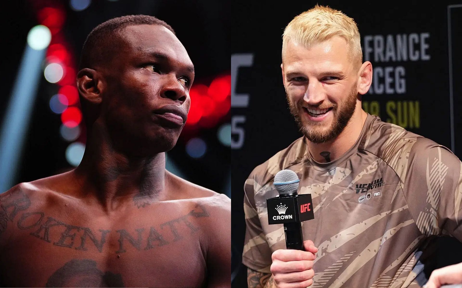 Dan Hooker (right) reflects on friend and teammate, Israel Adesanya (left) losing to Nassourdine Imavov [Images courtesy: Getty Images]