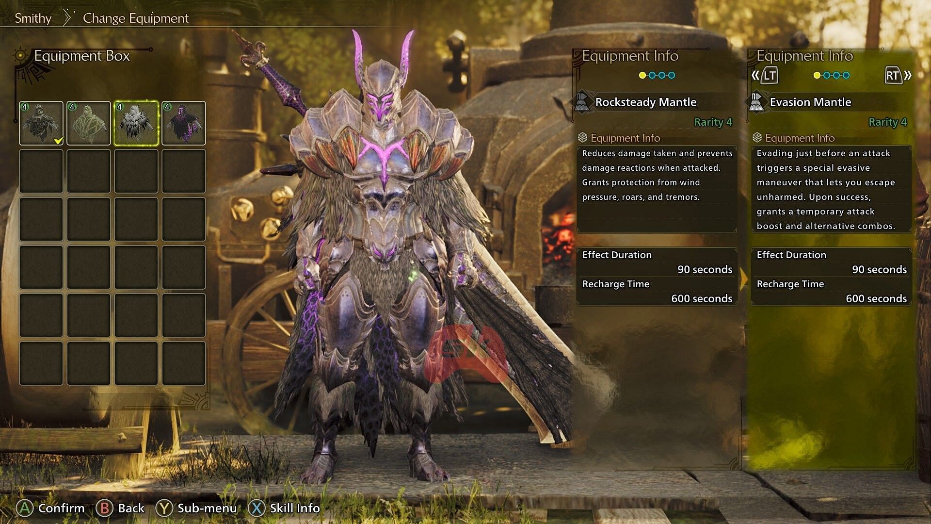 Evasion Mantle in Monster Hunter Wilds (Image via Sportskeeda Gaming, Capcom)