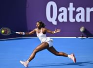 Alycia Parks of the United States competes in her round of 32 match against Sofia Kenin of the United States during the WTA Qatar TotalEnergies Open - Source: Getty