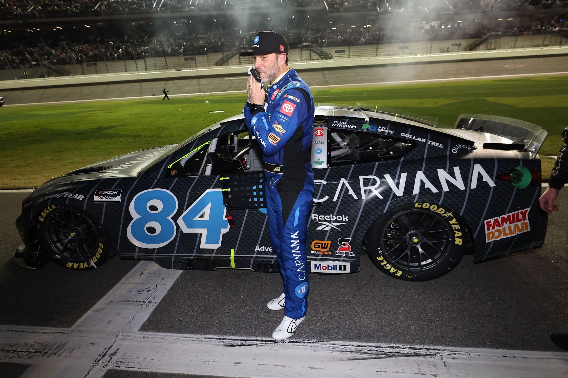  Jimmie Johnson reacts after the NASCAR Cup Series Daytona 500 - Source: Getty