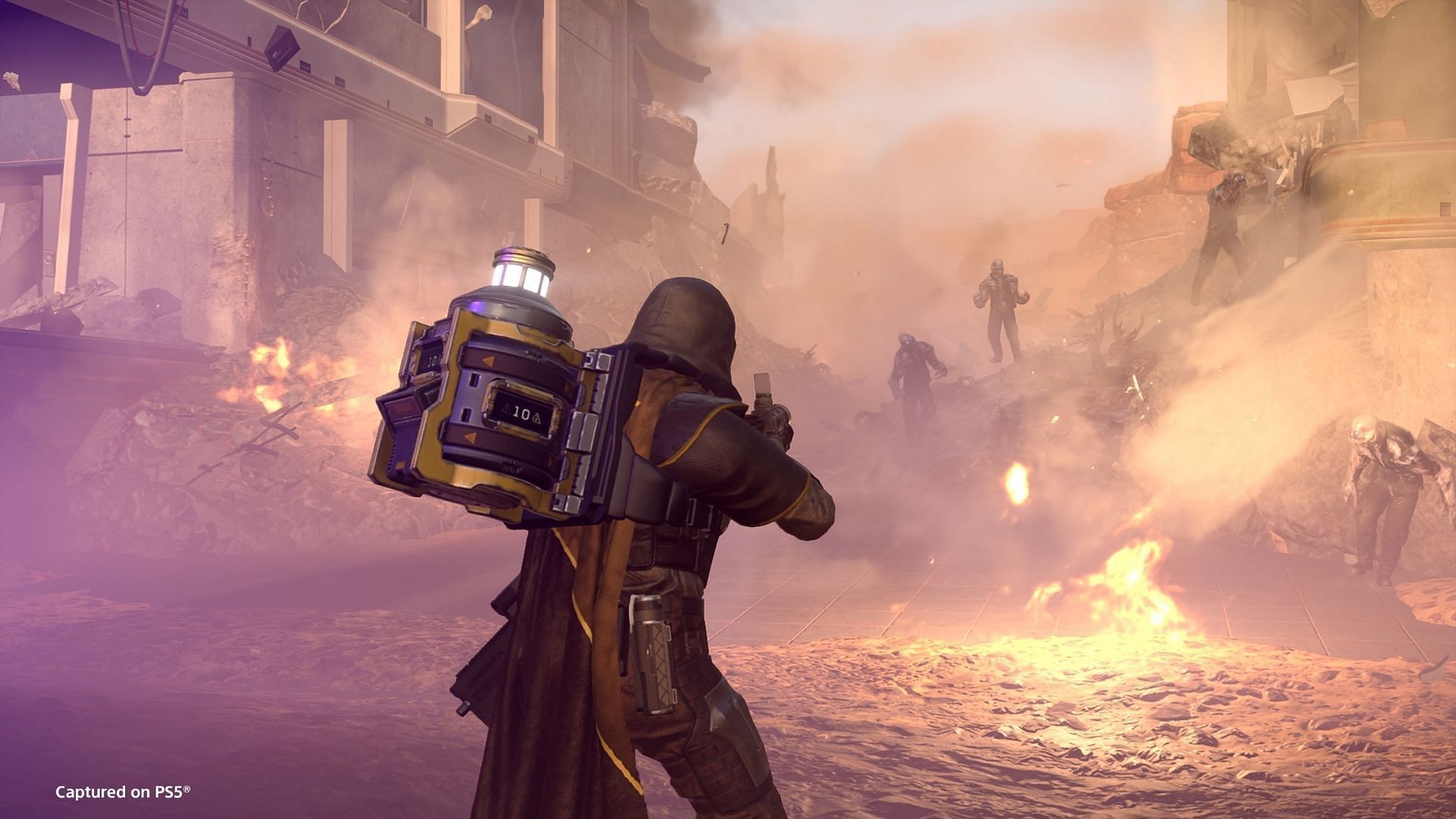 The B-100 Portable Hellbomb is perhaps the coolest part of the Helldivers 2 Servants of Freedom Warbond (Image via Sony Interactive Entertainment)