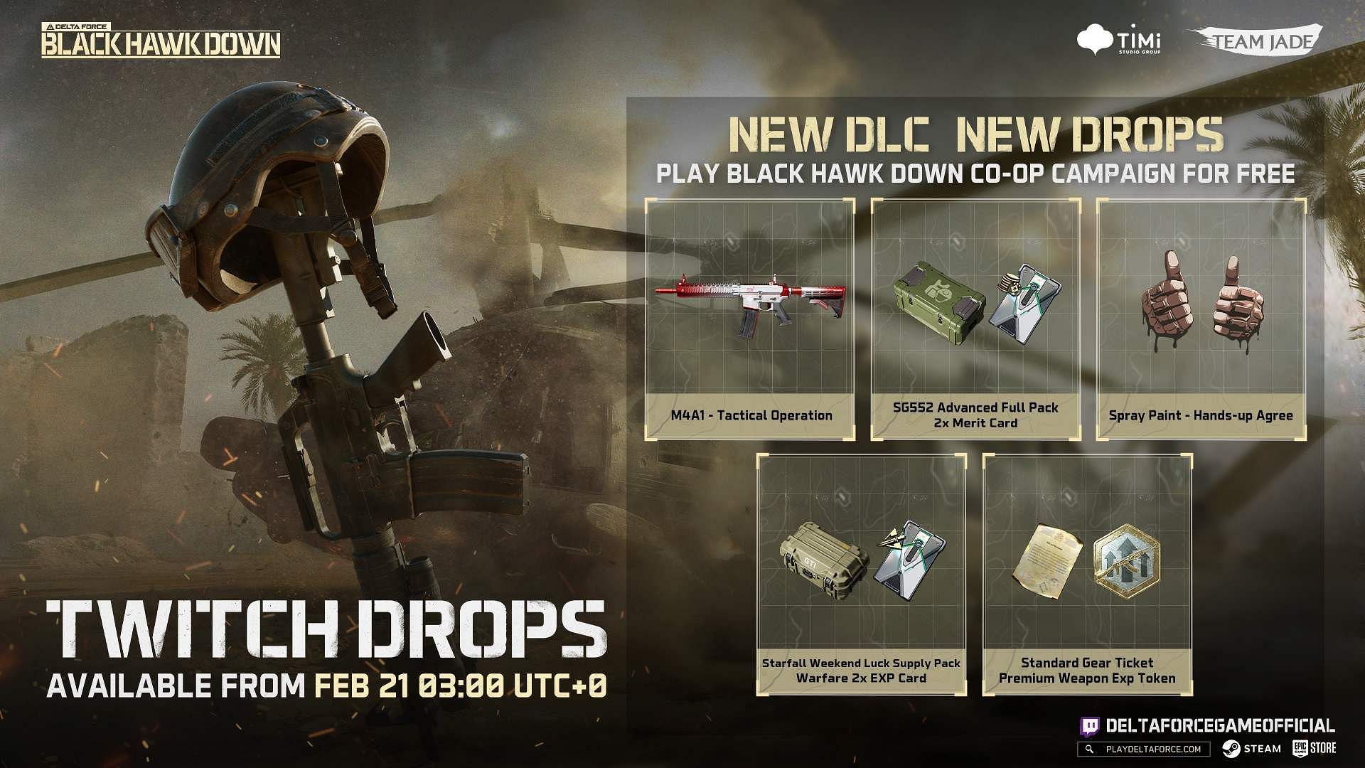 Delta Force campaign Twitch Drops all rewards (Image via Level Infinite)