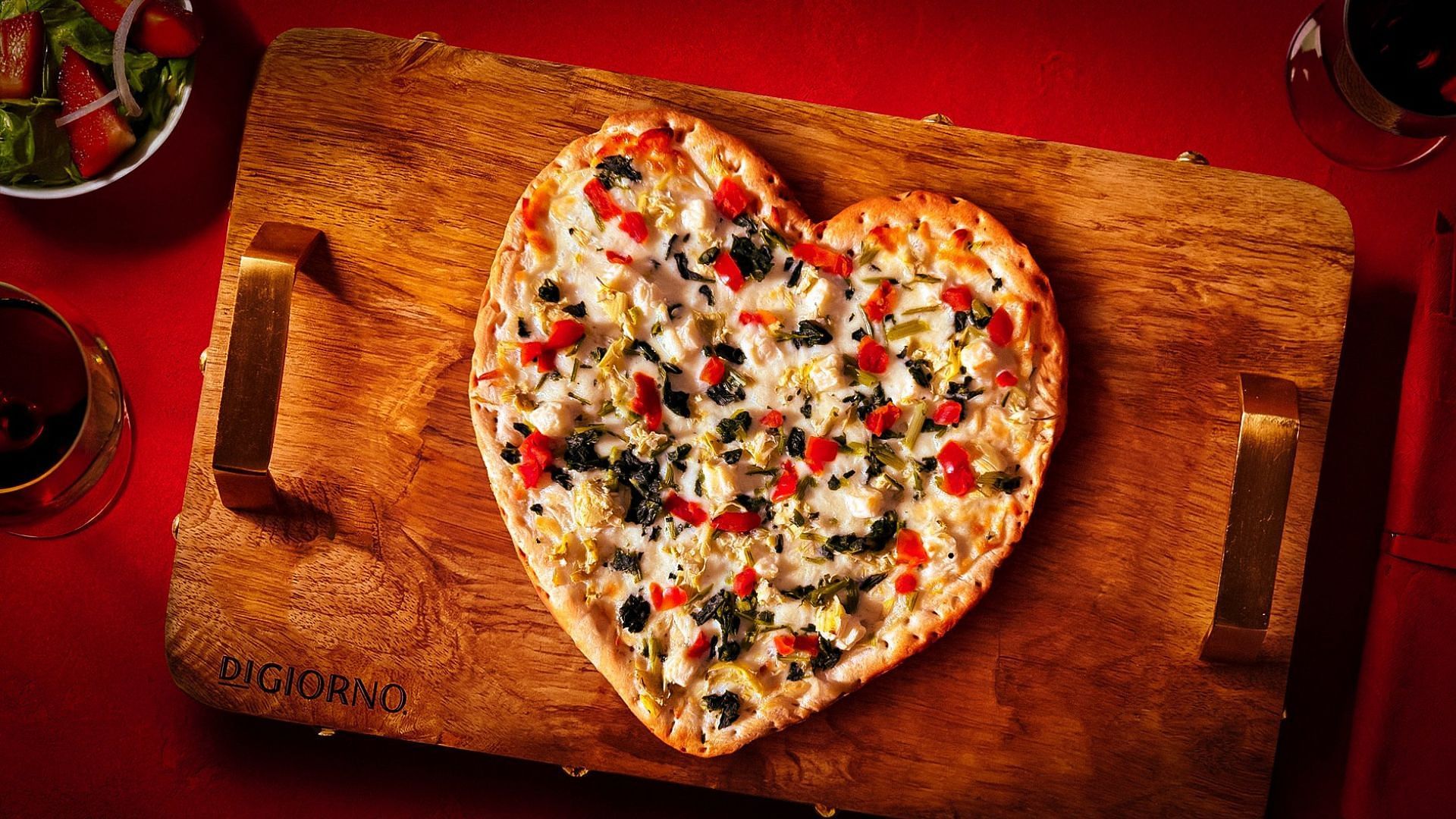 Heartichoke Pizza: A heart-shaped pizza solution to Valentine&#039;s Day (Image via Shop Digiorno)