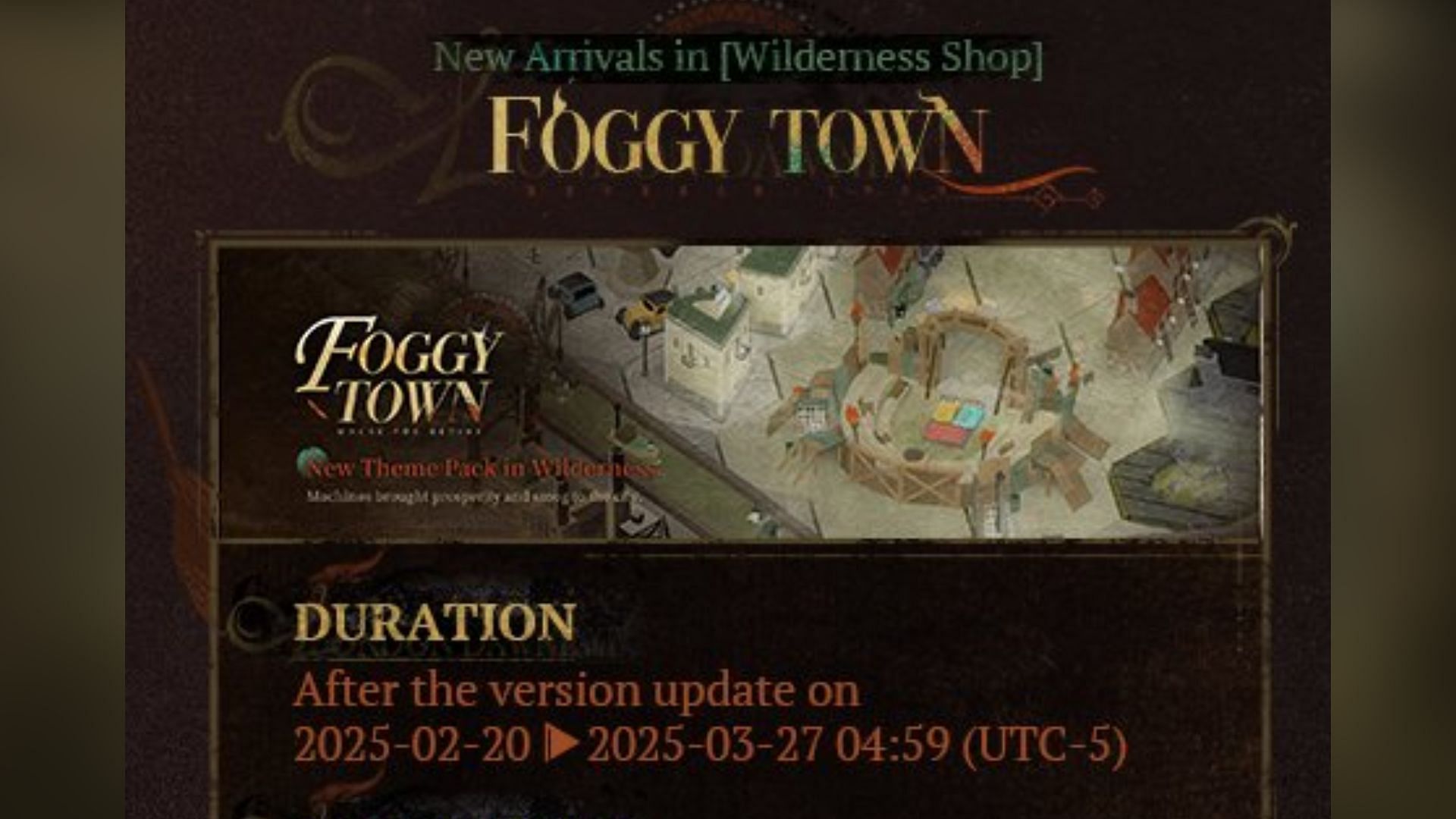 New Wilderness theme pack, Foggy Town (Image via Bluepoch)