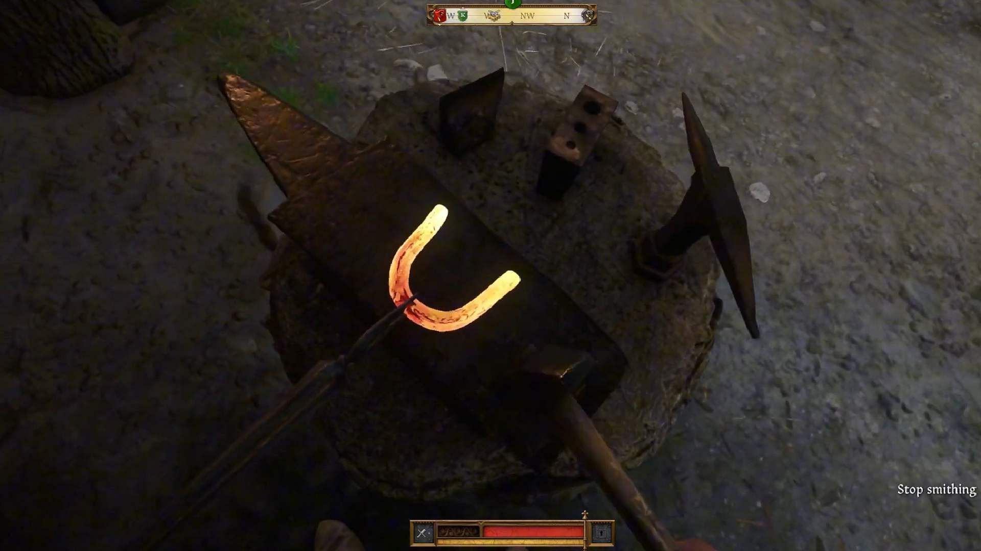 Crafting a Horseshoe from the &quot;For Whom the Bell Tolls&quot; quest (Image via Deep Silver/YouTube@Guides Gamepressure)