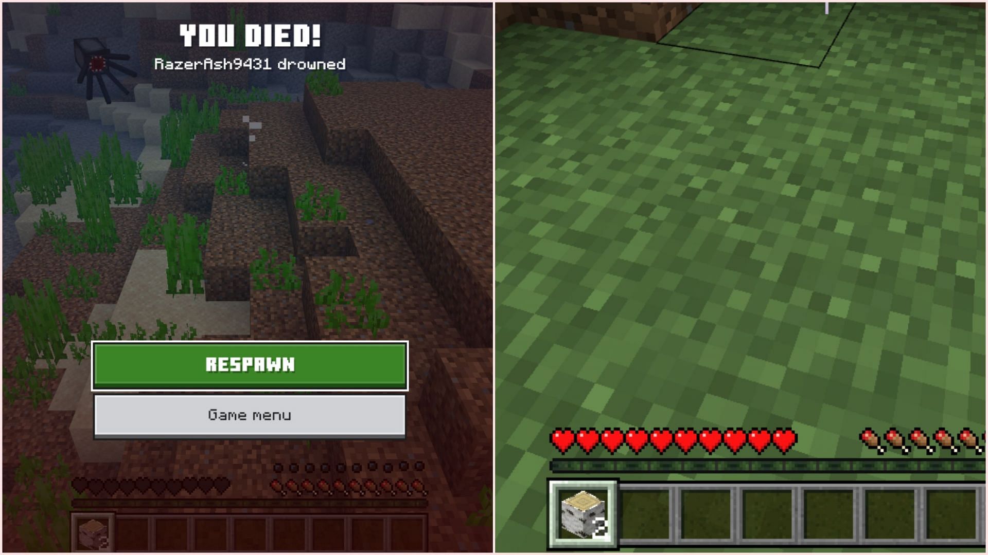 Keep inventory allows players to retain all inventory items after death (Image via Sportskeeda Gaming/Mojang)