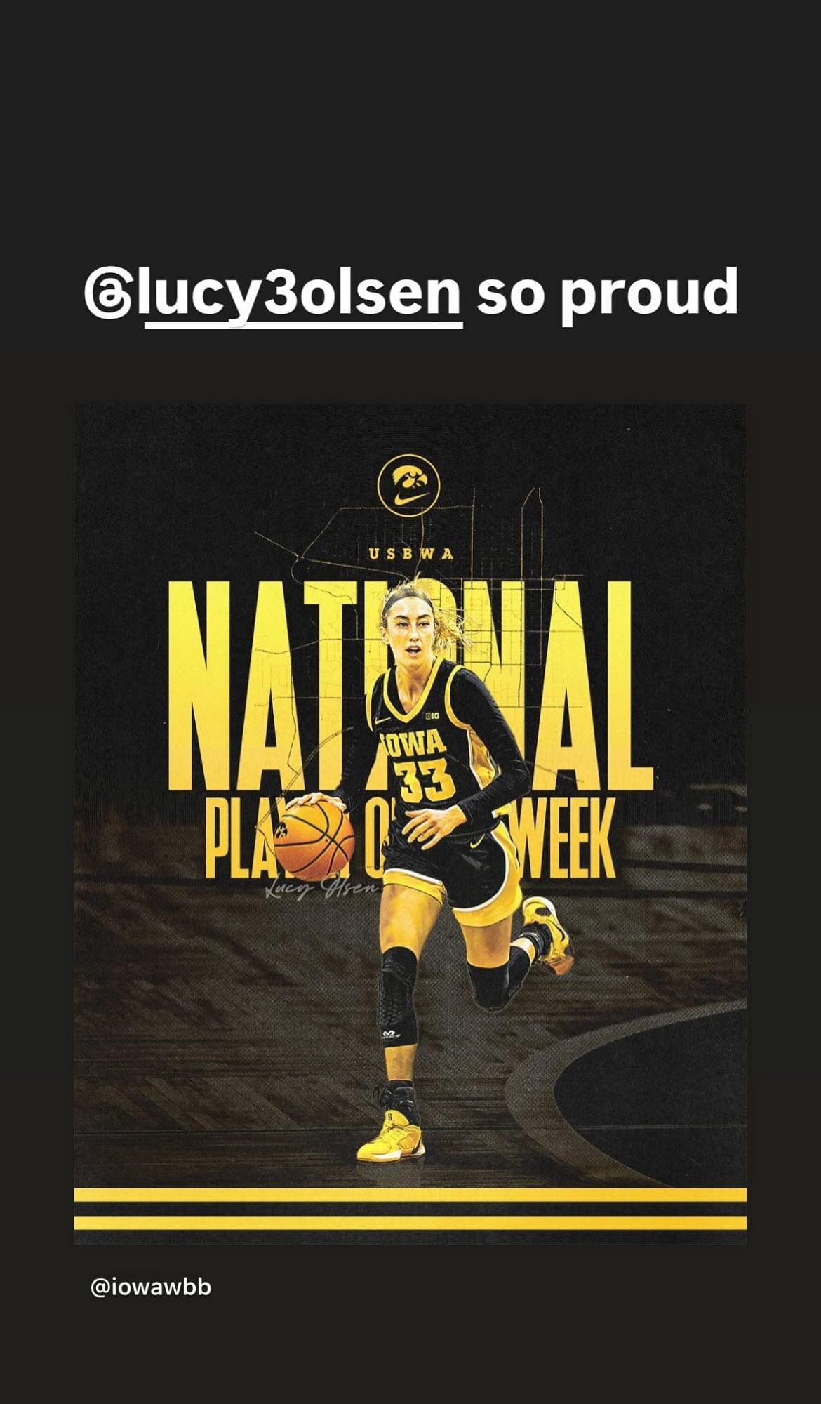 Grayson Herr shows support for girlfriend Lucy Olsen on his IG story