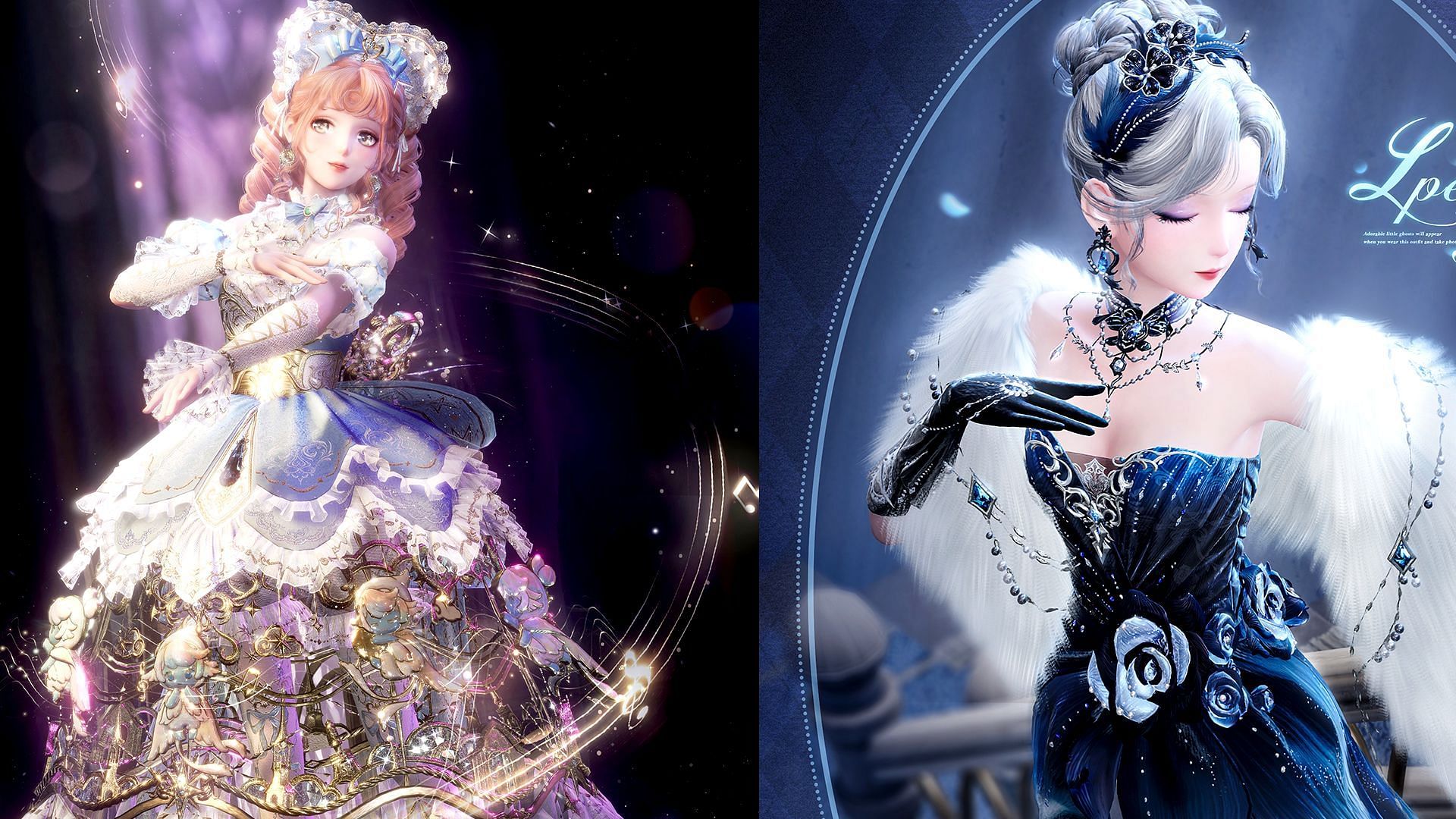 Timeless Melody and Spectral Mist outfits in Infinity Nikki 1.3 (Image via Infold Games)