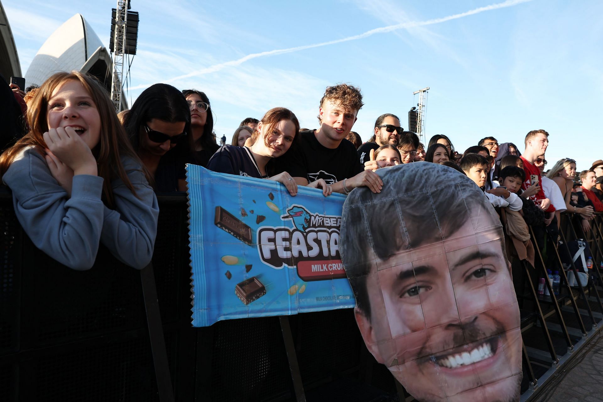 MrBeast Holds Car Giveaway At Sydney Opera House To Launch Feastables In Australia - Source: Getty