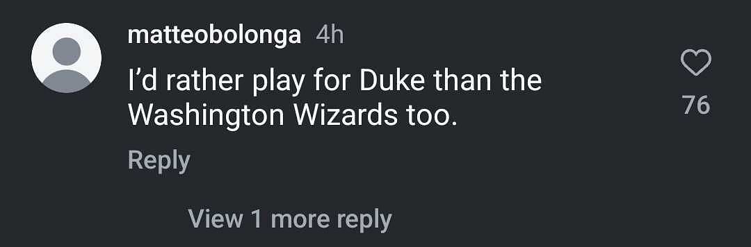 Fan reacts to social media post involving Flagg. (Instagram)