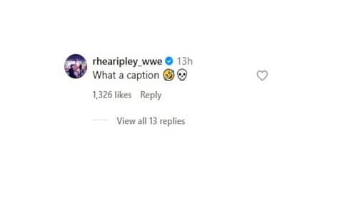 Screenshot of Rhea Ripley's comment (Image source: Buddy's Instagram account)