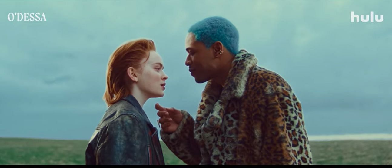 Sadie Sink&#039;s O&#039;Dessa and Kelvin Harrison Jr. as Euri Dervish in a still from the film (Image Via YouTube/@Hulu)