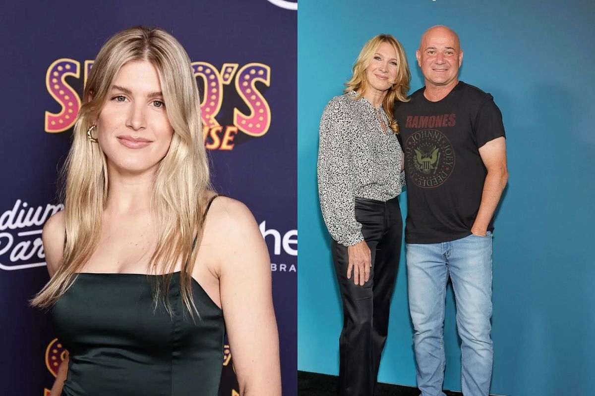 Eugenie Bouchard, Andre Agassi and his wife, Steffi Graf- Source: Getty