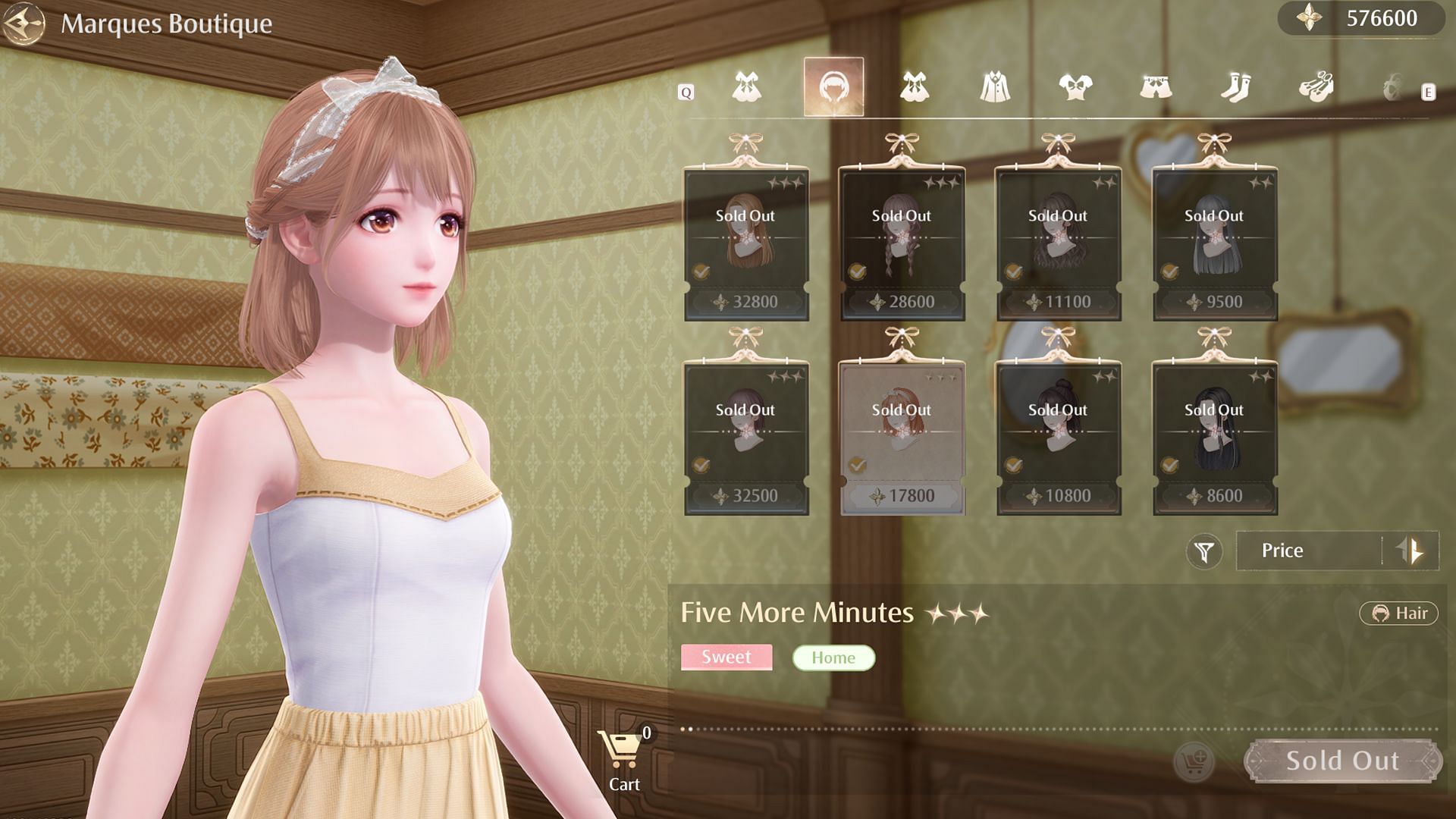 All hairstyles available for purchase in Marques Boutique (Image via Sportskeeda Gaming/Infold Games)