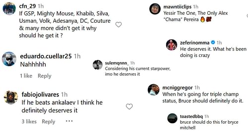 Fan comments [Screenshots courtesy: @espnmma on Instagram]