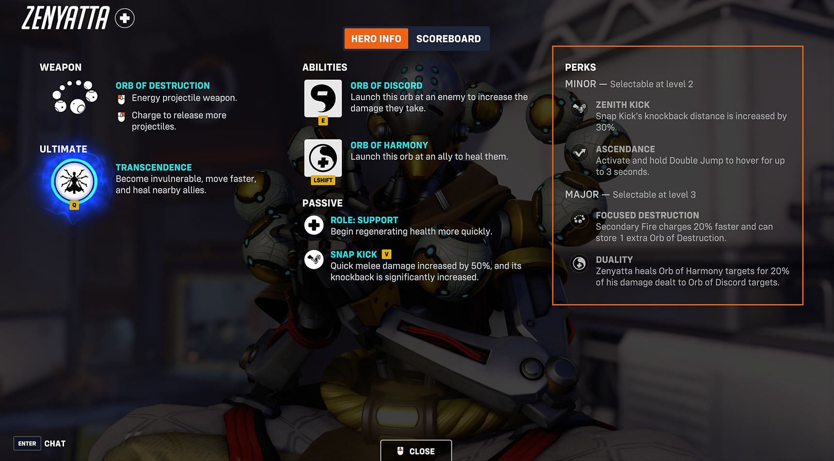 Zenyatta perks in Overwatch 2 (Image via Blizzard Entertainment)