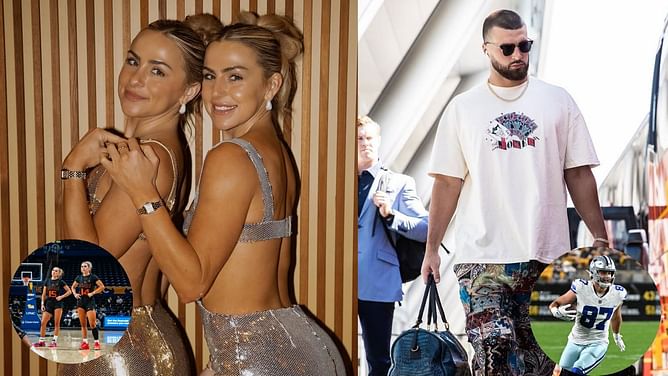WATCH: Cowboys TE Jake Ferguson lifts GF Haley Cavinder as duo shows off stylish outfits in latest TikTok