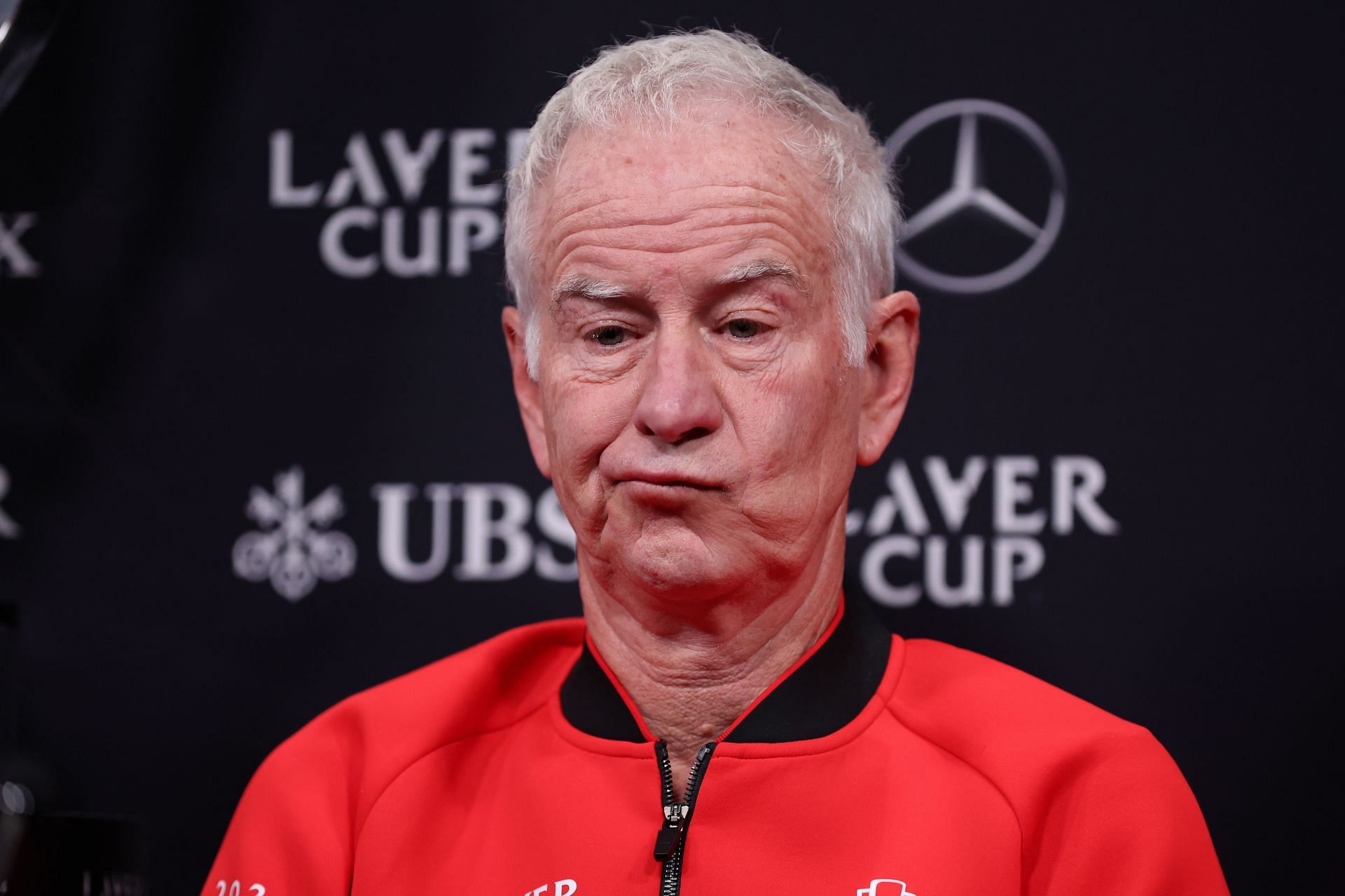 John McEnroe pictured at a press conference | Image Source: Getty