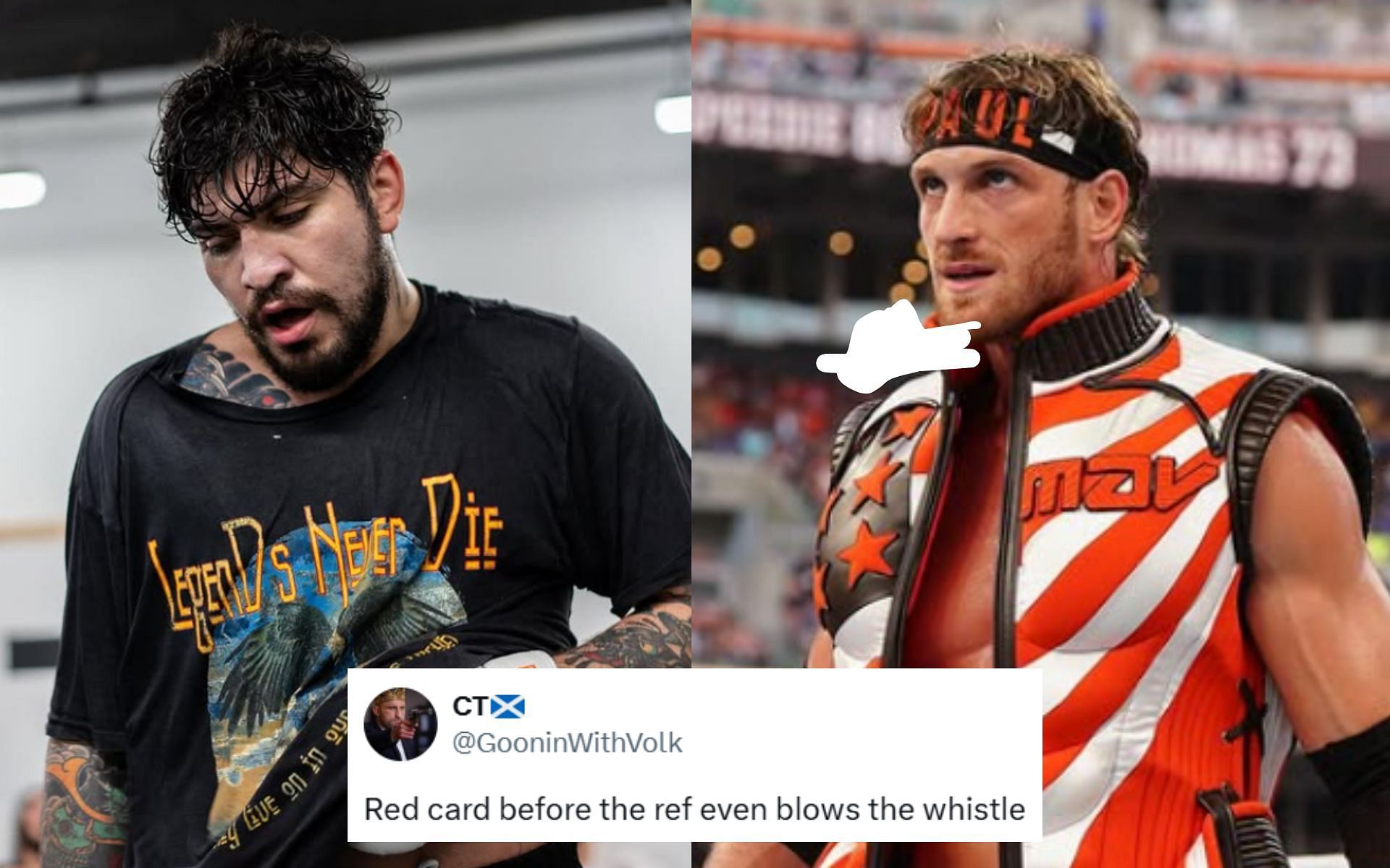 Fans reacted as Dillon Danis and Logan Paul (right) are likely to cross paths again. [Images courtesy: @dillondanis and @loganpaul on Instagram]