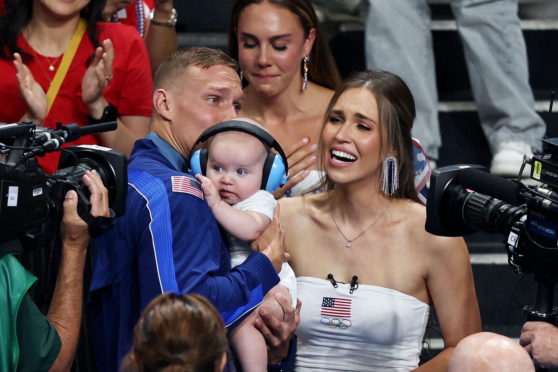 Caeleb Dressel with wife Meghan at the Olympic Games Paris 2024: Day 1 - Source: Getty