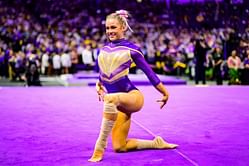 Olivia Dunne shows off uneven bar routine during intrasquad day as she competes in her final season as an NCAA athlete at LSU