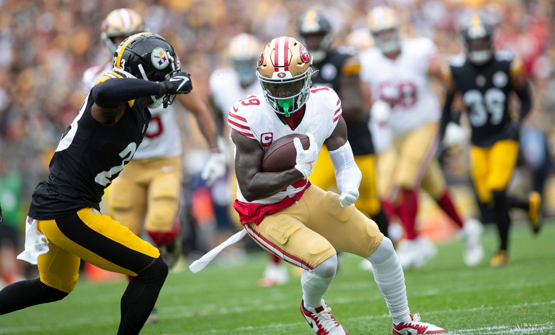 Deebo Samuel during San Francisco 49ers v Pittsburgh Steelers - Source: Getty