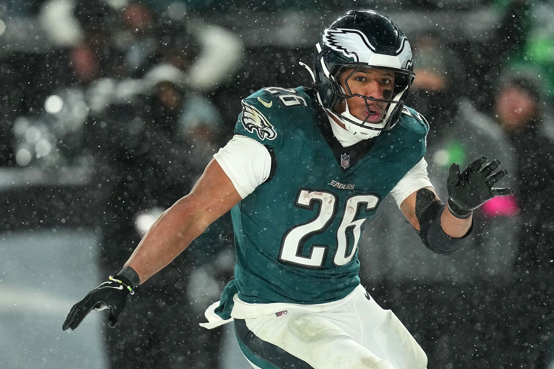 Philadelphia Eagles RB Saquon Barkley will play Super Bowl 59 against the Kansas City Chiefs. (Credits: Getty)