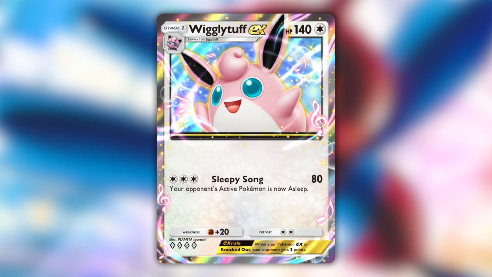 Wigglytuff ex&#039;s card as seen in the game (Image via The Pokemon Company)