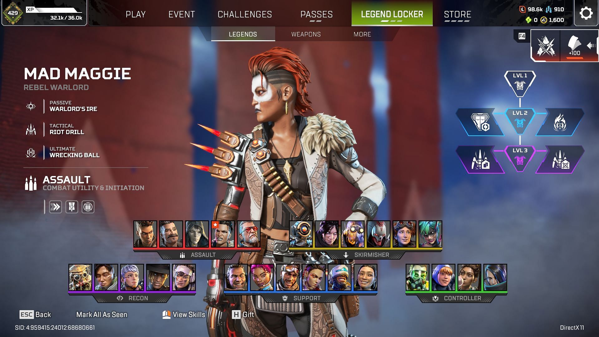 Mad Maggie in Apex Legends (Image via Sportskeeda Gaming/EA)