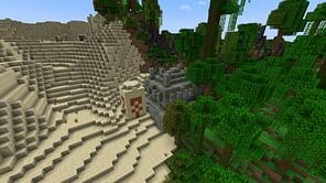 Minecraft player discovers rare mix of jungle temple and desert pyramid