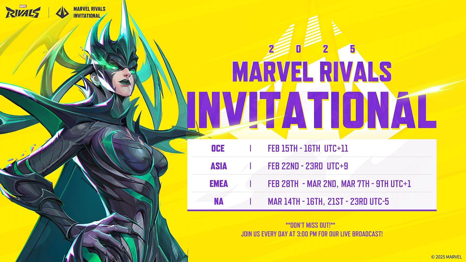 Schedule for Marvel Rivals Invitational (Image via NetEase Games)