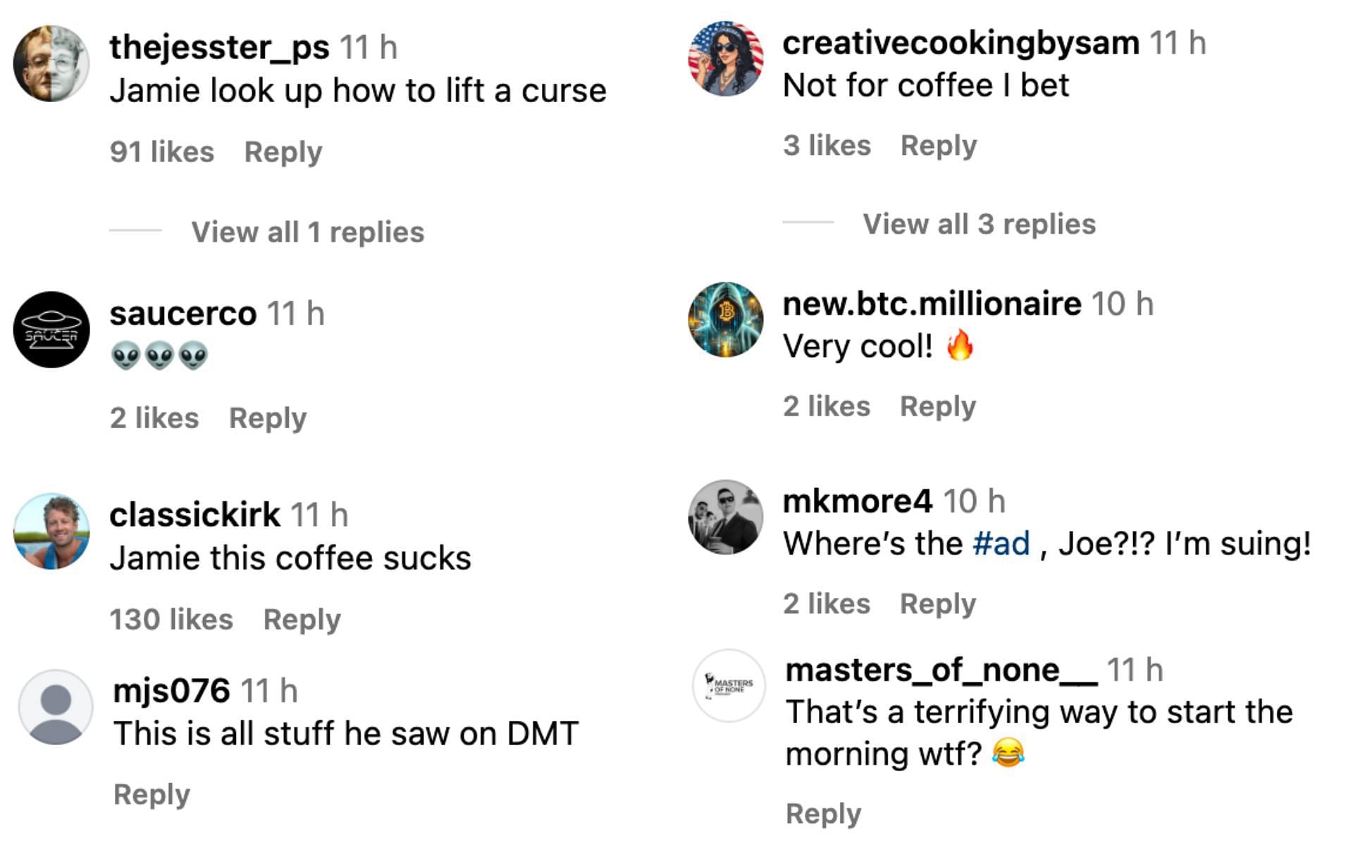 Fans react to Joe Rogan&#039;s recent post. [Screenshot courtesy: @joerogan via Instagram]