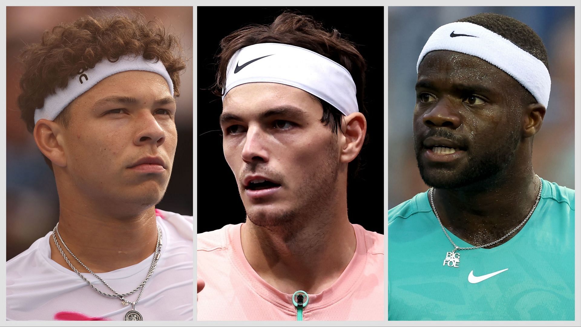 (From L-R) Ben Shelton, Taylor Fritz and Frances Tiafoe (Image source: Getty)