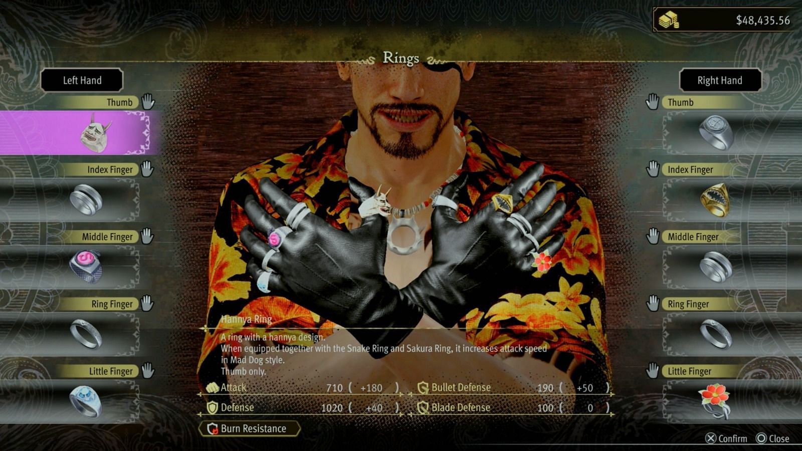 Rings can provide a massive buff to Majima (Image via SEGA)