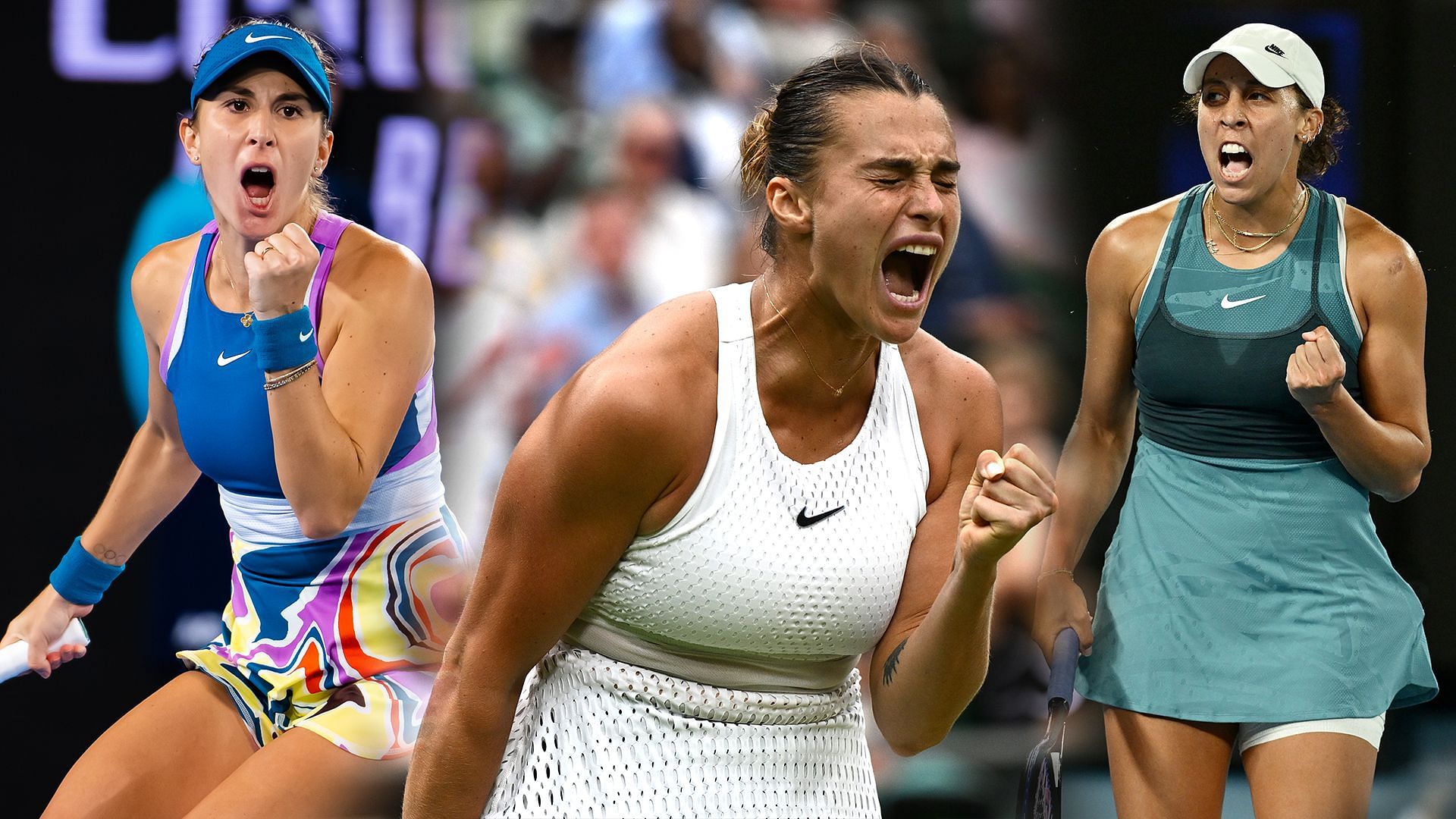 From L-R: Belinda Bencic, Aryna Sabalenka, and Madison Keys. (Photos: Getty)