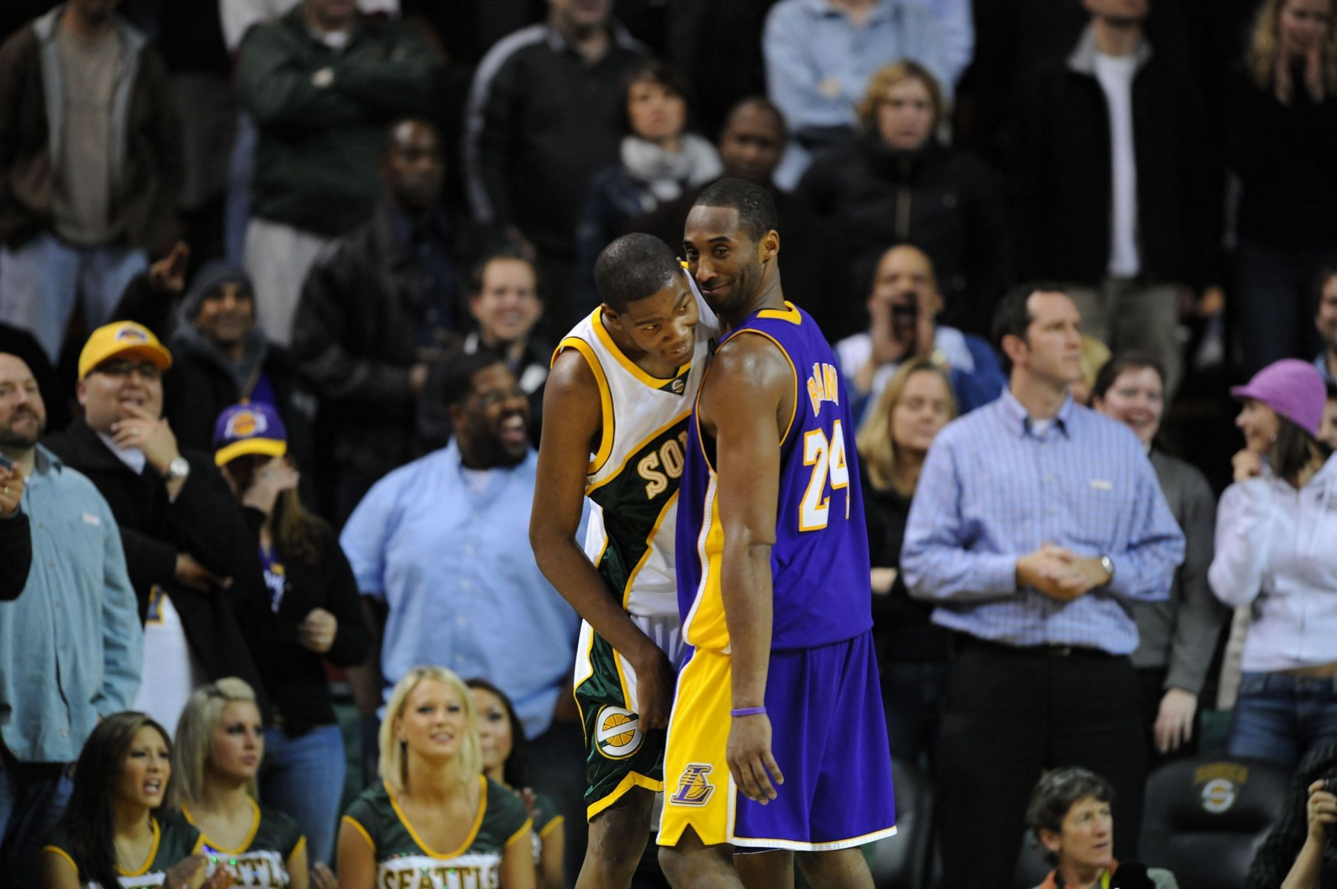 Kobe Bryant and Kevin Durant in 2008. (Credits: Getty)