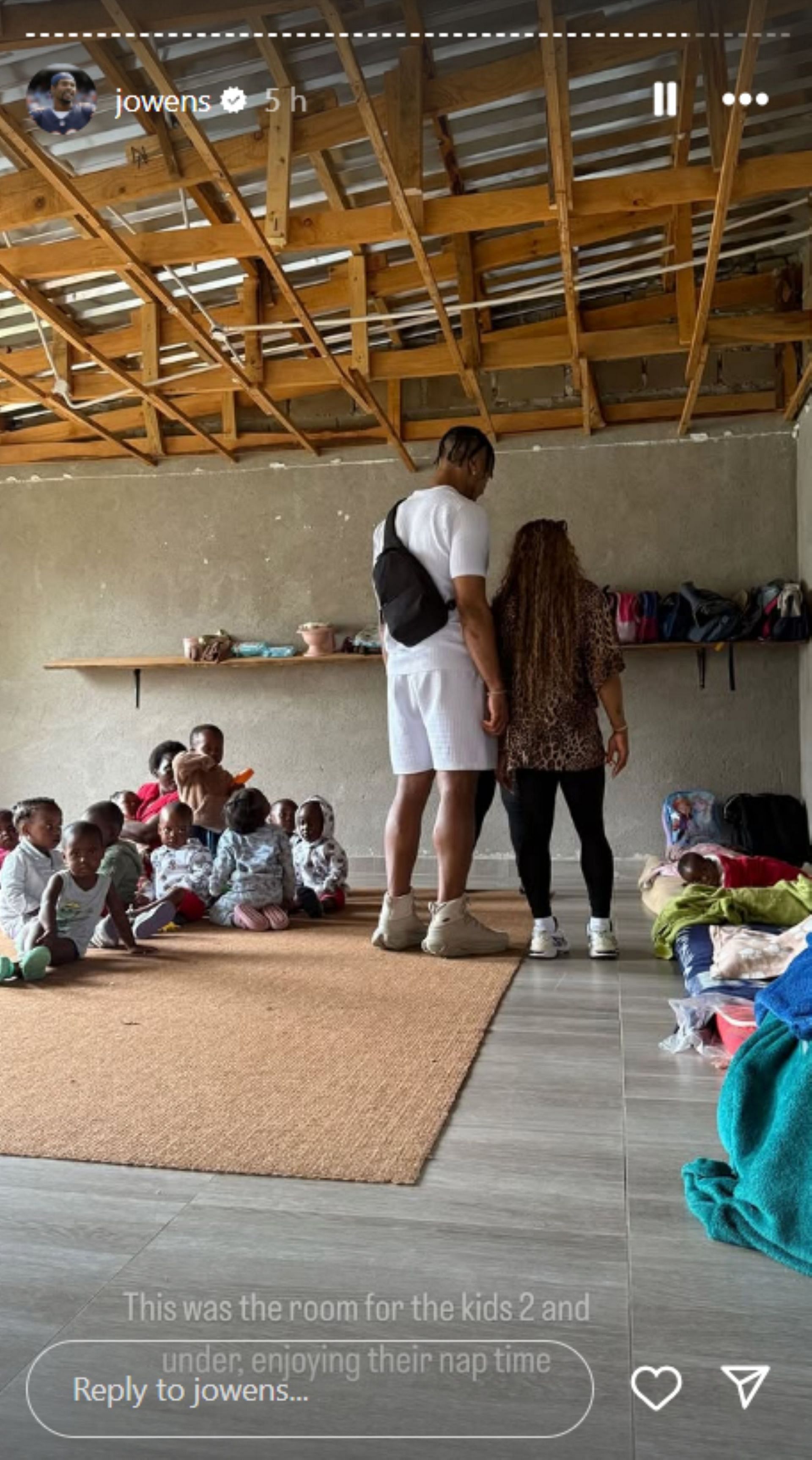 Simone Biles and Owens visit a school for orphaned children; Instagram - @jowens