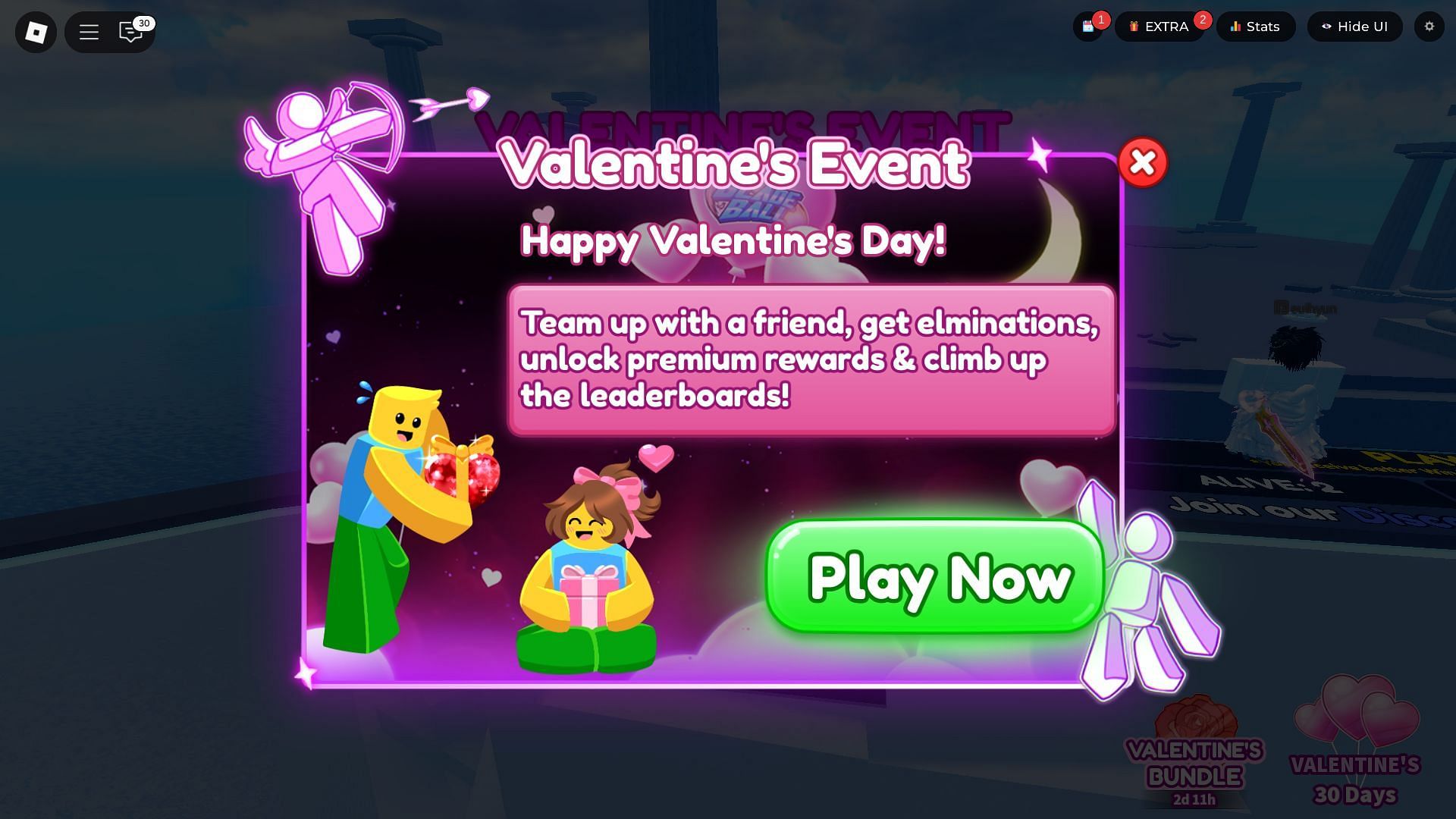 The Valentine&#039;s Event (Image via Roblox)