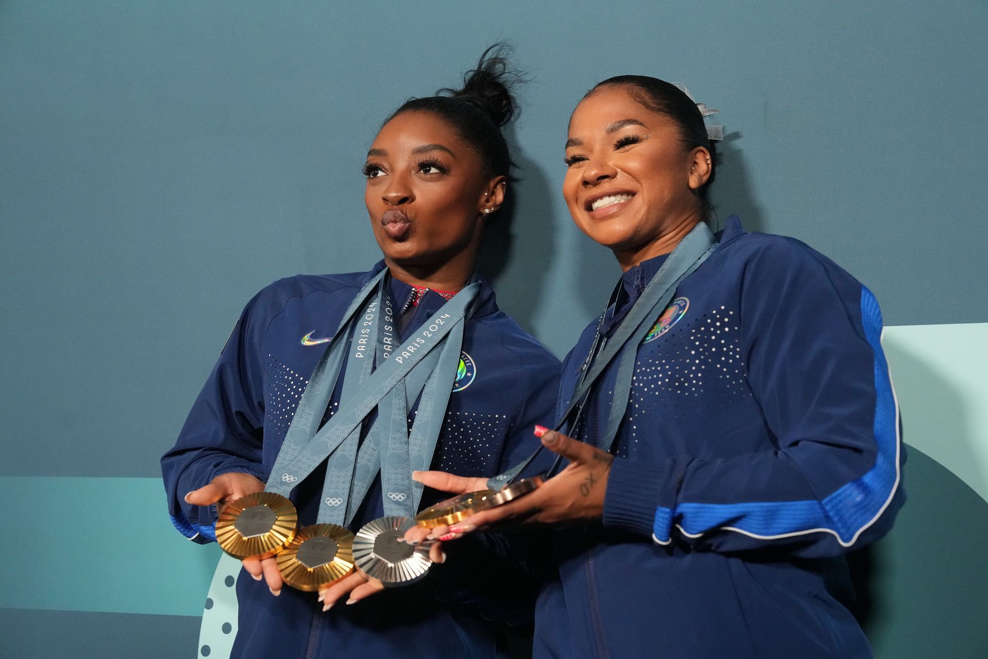 Jordan Chiles and Simone Biles at the 2024 Summer Olympics - Day 10 - Source: Getty