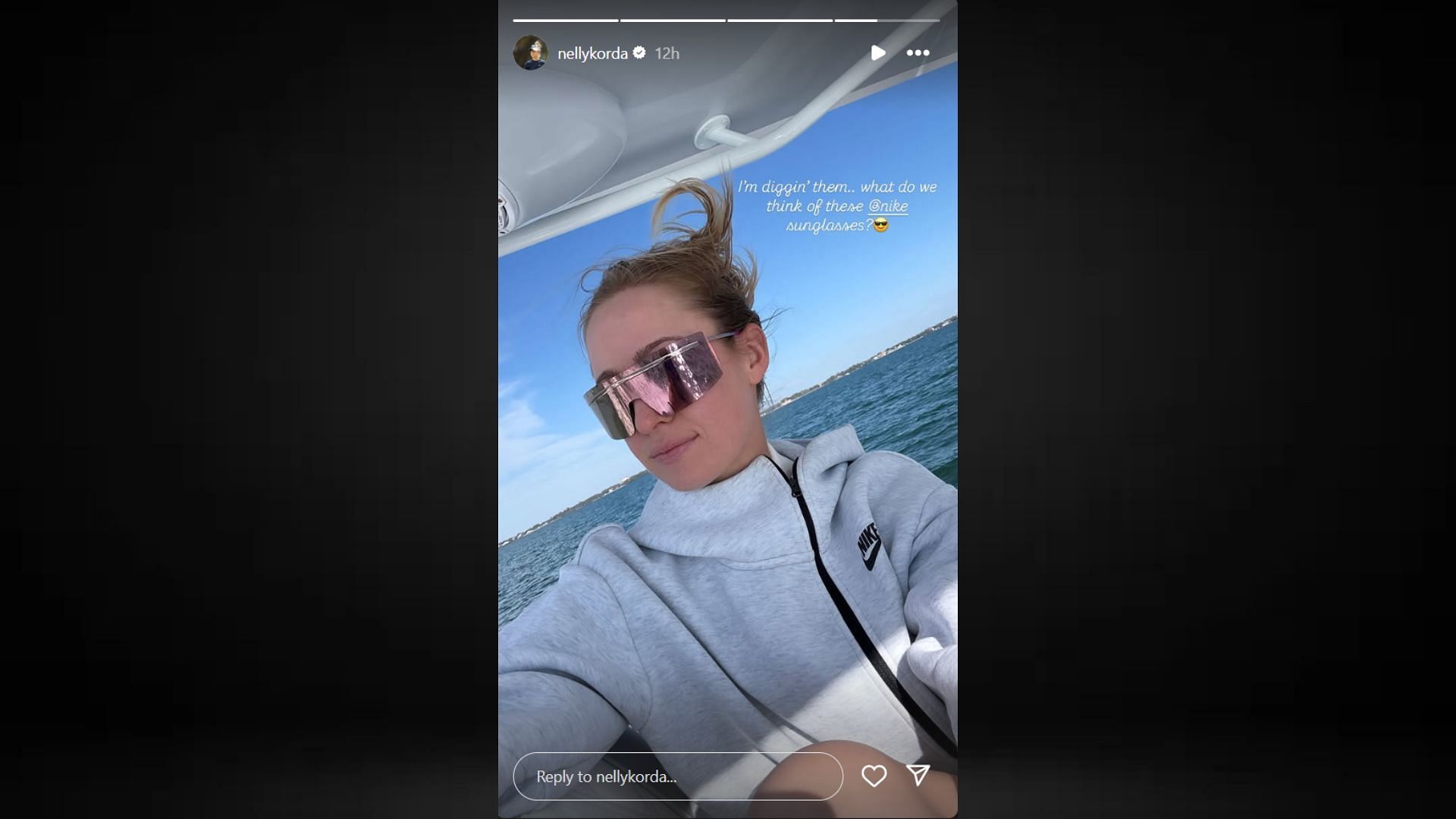 Nelly Korda rocks $120 Nike sunglasses on her weekend getaway. (Credit: @nellykorda/Instagram)