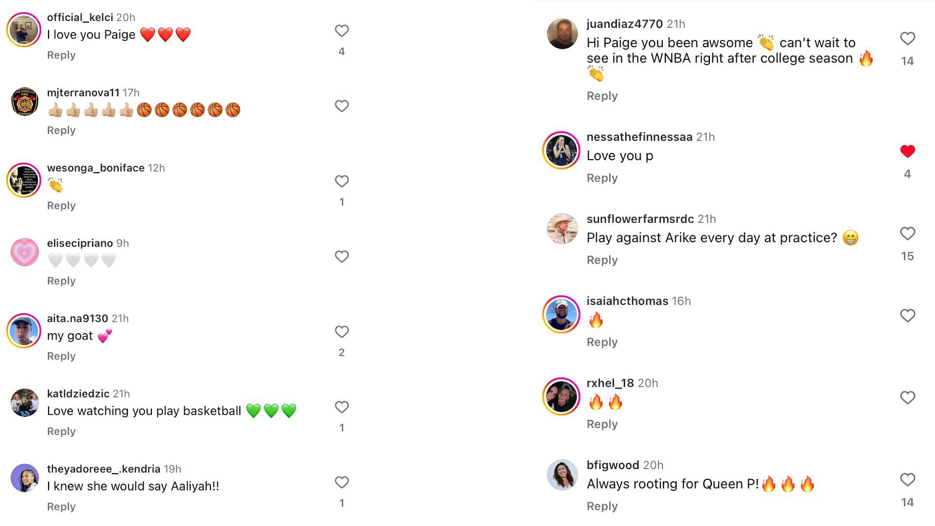 College hoops fan reacts as Paige Bueckers names Arika Ogunbowale, Aaliyah Edwards and more for 1v1 battle - Image source: Instagram/paigebueckers