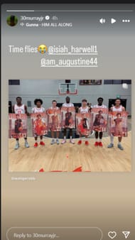 Collin Murray-Boyles reacts to touching tribute his high school basketball team paid to seniors on IG. Image via @30murrayjr