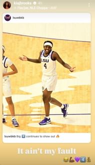 Kia Brooks reacts to Flau'jae Johnson's performance on social media (image credit: instagram/kiajbrooks)