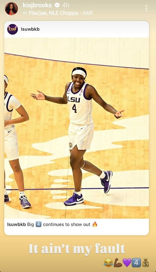 Kia Brooks reacts to Flau'jae Johnson's performance on social media (image credit: instagram/kiajbrooks)